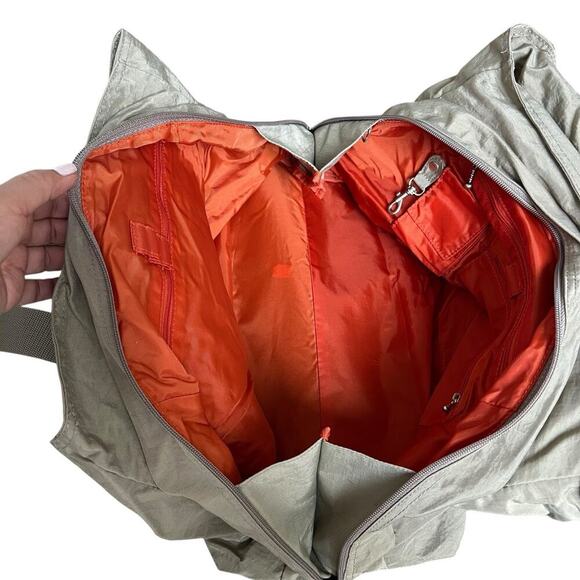 Baggallini Beige Tan Nylon Tote Travel Bag Multi Compartment Medium - Picture 7 of 16